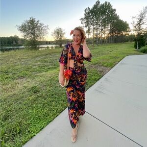 Tropical Floral Two-Piece Set